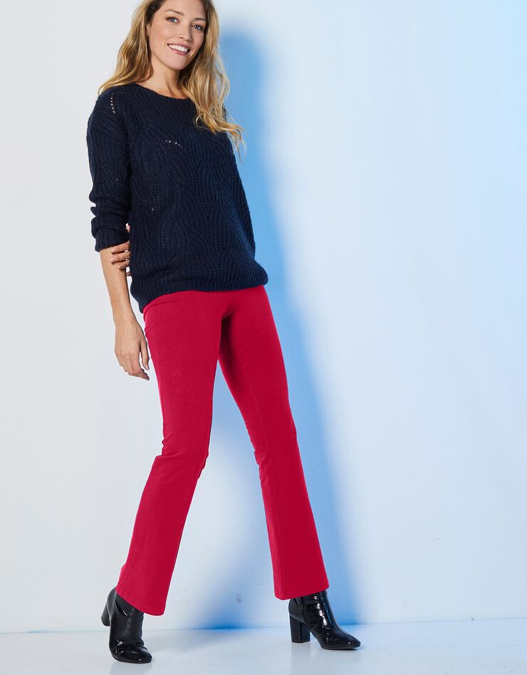 Legging bootcut uni, taille élastiquée (rouge foncé) Legging bootcut uni, taille élastiquée (rouge foncé)