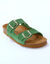 Mules en cuir 2 boucles réglables (vert)