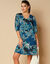 Robe housse imprimée, coton biologique** (marine / turquoise)