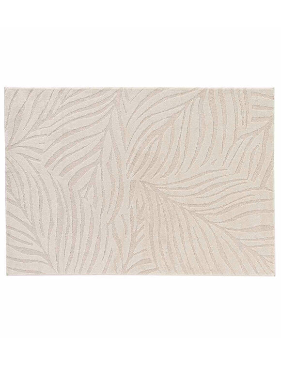 Tapis rectangulaire, motif v&eacute;g&eacute;tal en relief (naturel)