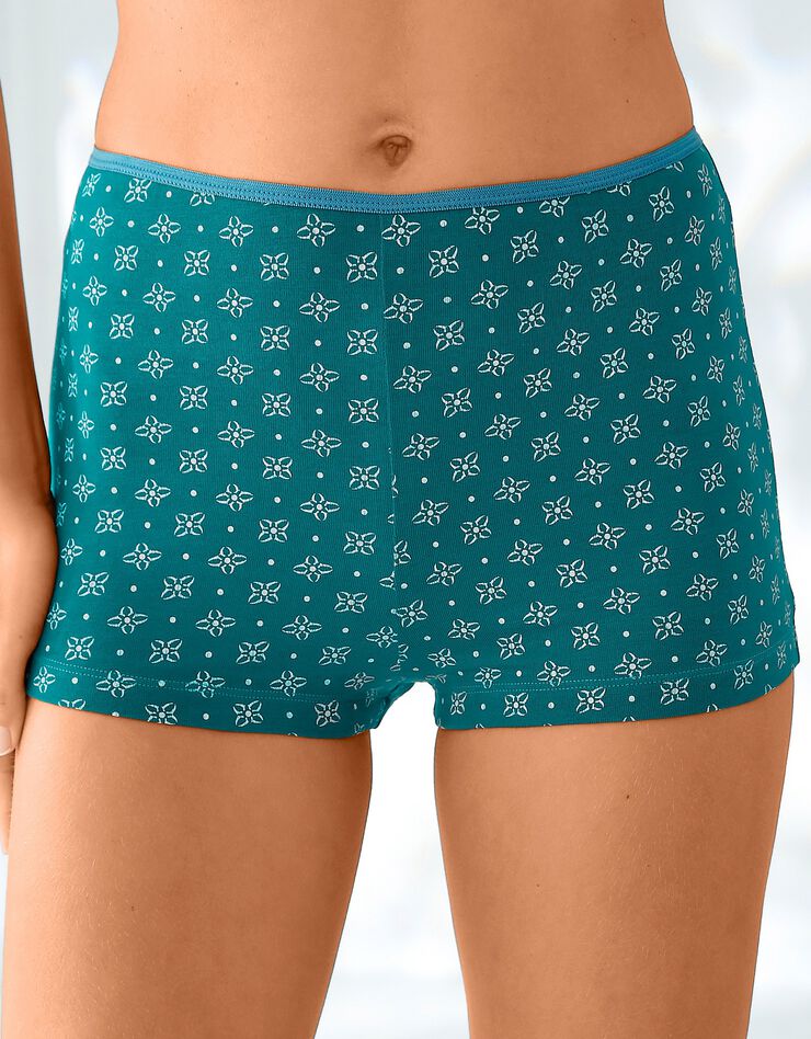 Boxer en coton stretch imprimé "rosaces" – Lot de 10 (lagon / corail) Boxer en coton stretch imprimé "rosaces" – Lot de 10 (lagon / corail)
