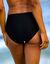 Bas de maillot de bain taille haute uni - effet drap&eacute; (noir)