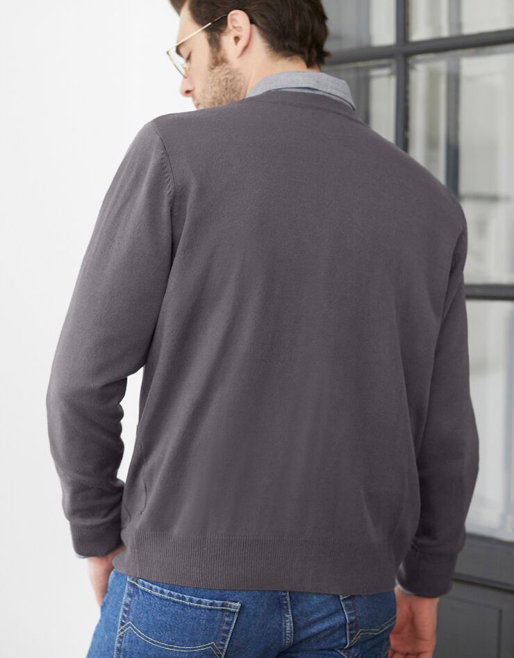 Gilet boutonné manches longues (anthracite) Gilet boutonné manches longues (anthracite)
