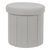 Coffre-pouf cylindrique pliable (gris)