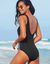 Maillot de bain 1 pièce zèbre – sans armatures (noir)