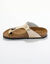 Sandales entredoigts cuir, boucle réglable (doré)