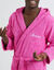 Peignoir mixte adulte col capuche éponge bouclette (fuchsia)