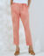 Pantalon 7/8ème fuselé uni, tissu fluide (corail)