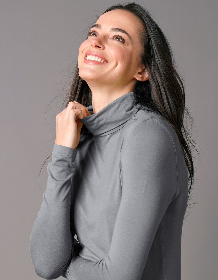 Sous-pull uni col roulé viscose stretch (gris) Sous-pull uni col roulé viscose stretch (gris)