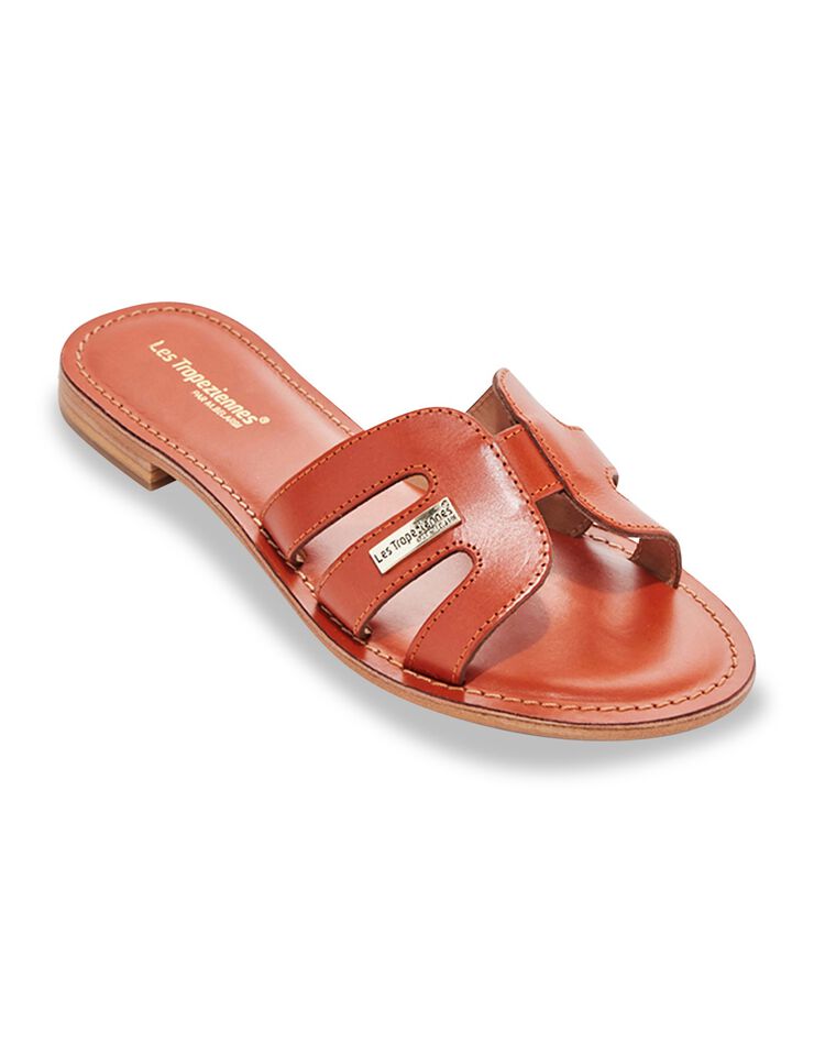 Mules plates en cuir Damia (brique)