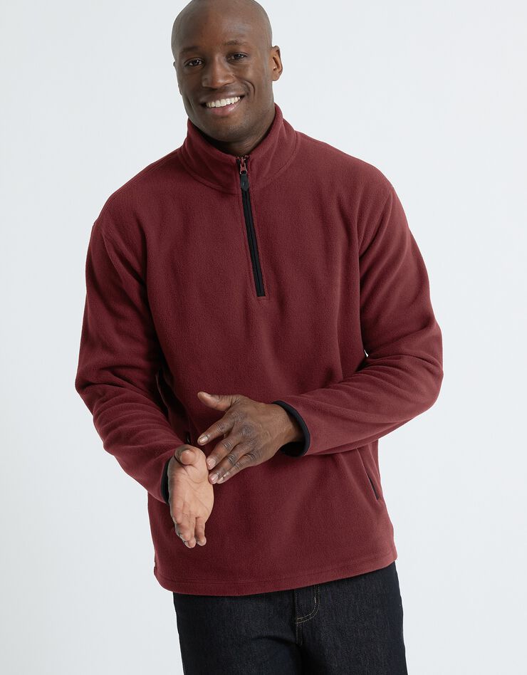 Sweat col camionneur maille micropolaire (brique) Sweat col camionneur maille micropolaire (brique)