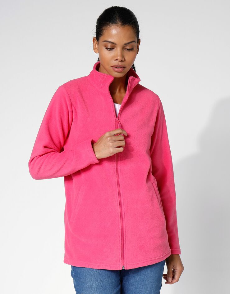 Veste polaire zippée manches longues (rose) Veste polaire zippée manches longues (rose)