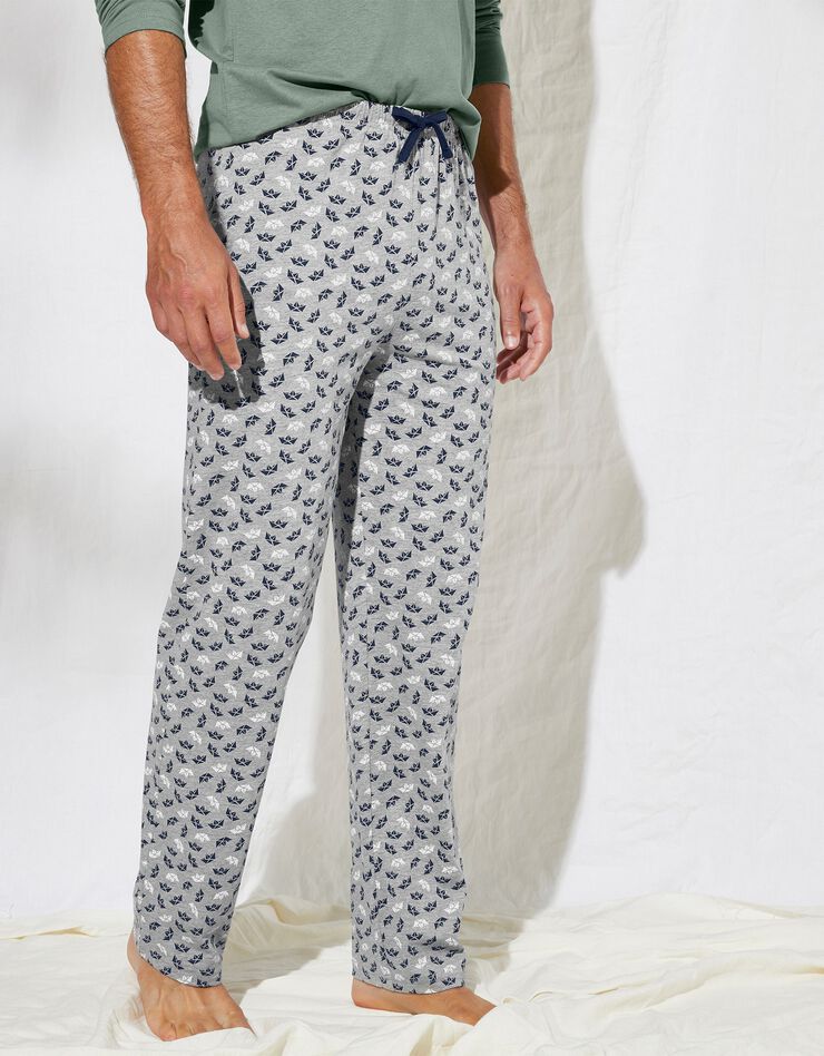 Pantalon pyjama imprimé (gris / marine) Pantalon pyjama imprimé (gris / marine)