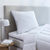 Oreiller percale coton Qualigel ferme (blanc)