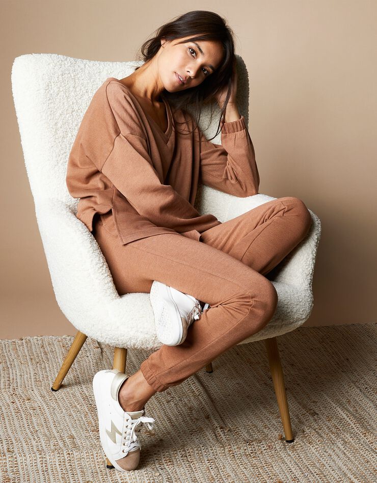 Joggpant molleton léger bas resserrés (caramel) Joggpant molleton léger bas resserrés (caramel)