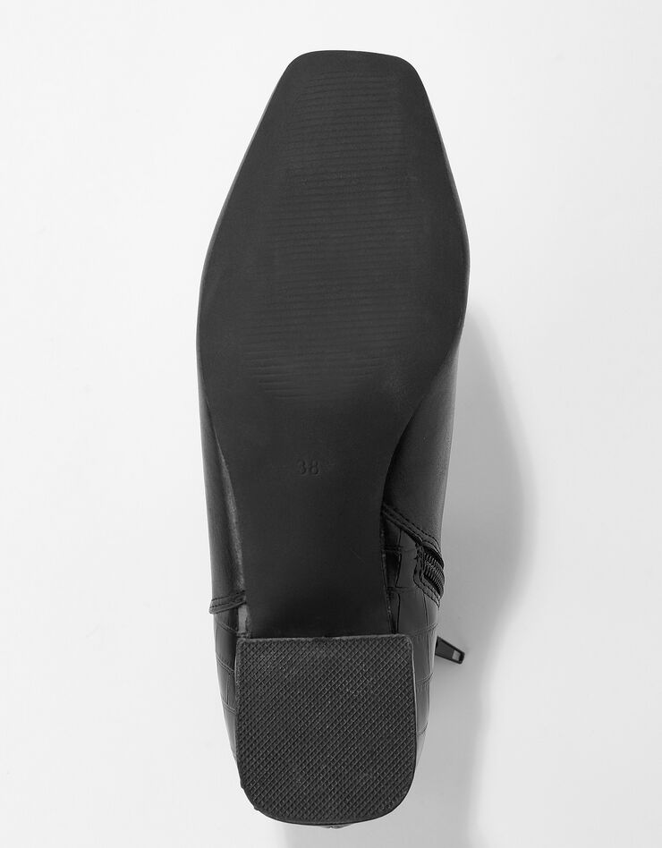Boots bi-matière bout carré - noir (noir) Boots bi-matière bout carré - noir (noir)