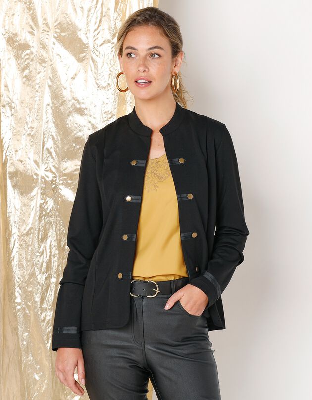 Veste “officier” maille fluide (noir)
