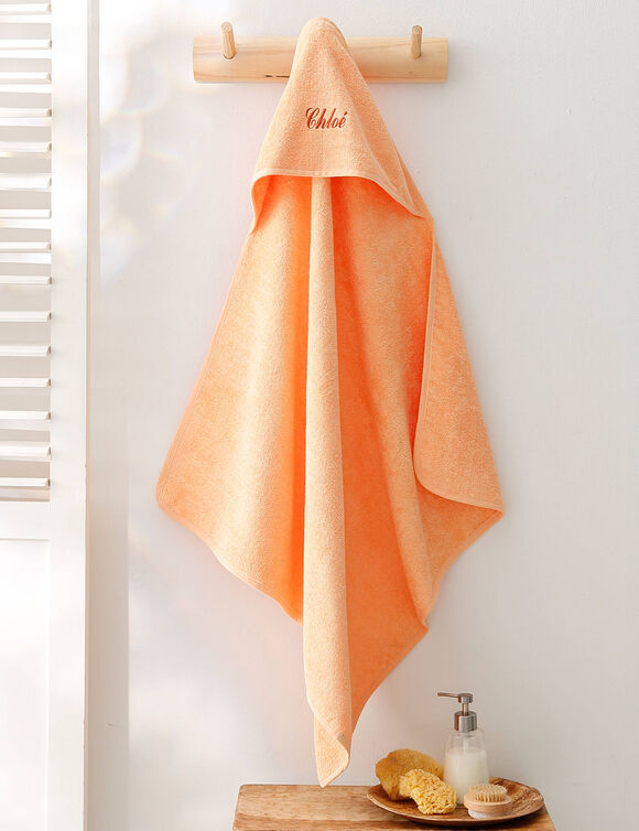 Cape de bain bébé personnalisable (abricot)