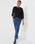 Pull loose manches coudes, toucher doux (noir)