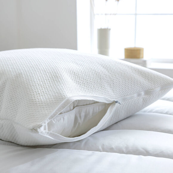 Sous-taie protège-oreiller matelassée qualité hôtellerie  (blanc)