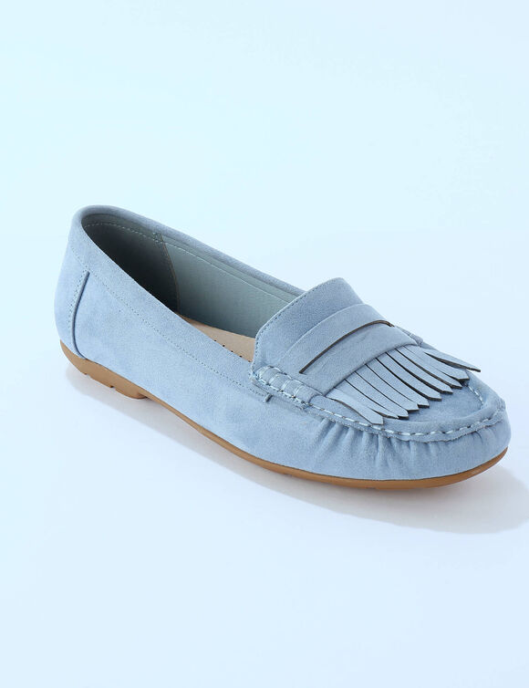 Mocassins souples textile microfibre (bleu)