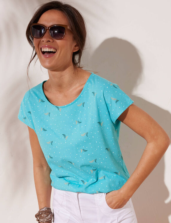 T-shirt imprimé minimaliste (turquoise)
