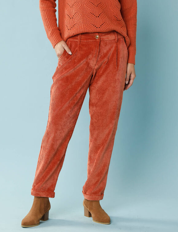 Pantalon 7/8ème en velours, Spécial Petites (paprika)