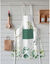 Tablier bavette motif feuillage  (blanc / vert)