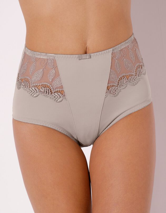 Gainette microfibre et guipure Rima - lot de 2 (taupe)