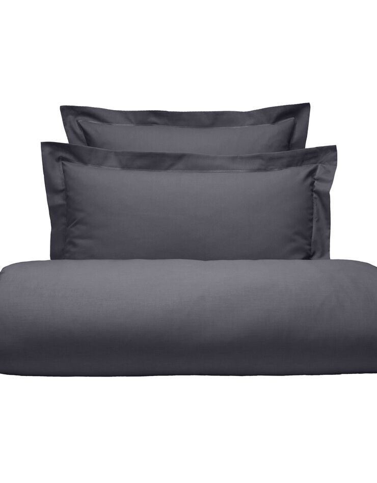 Drap-housse uni polyester - coton bonnet 32 cm (carbone)