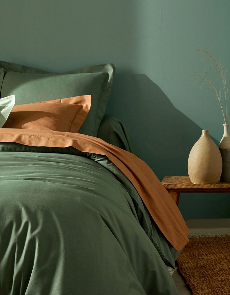 Linge de lit uni coton (eucalyptus)