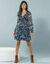 Robe en voile imprimé, Spécial Petites (marine / vert)