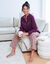 Pyjama boutonné imprimé animalier (aubergine)