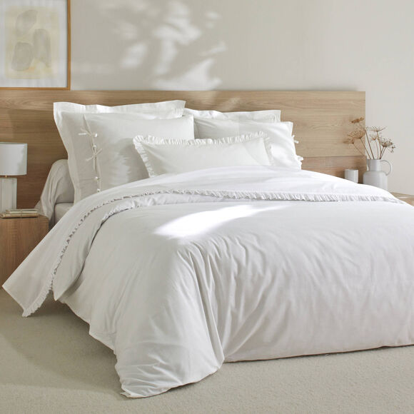 Linge de lit uni percale (blanc)