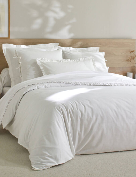 Linge de lit uni percale (blanc)