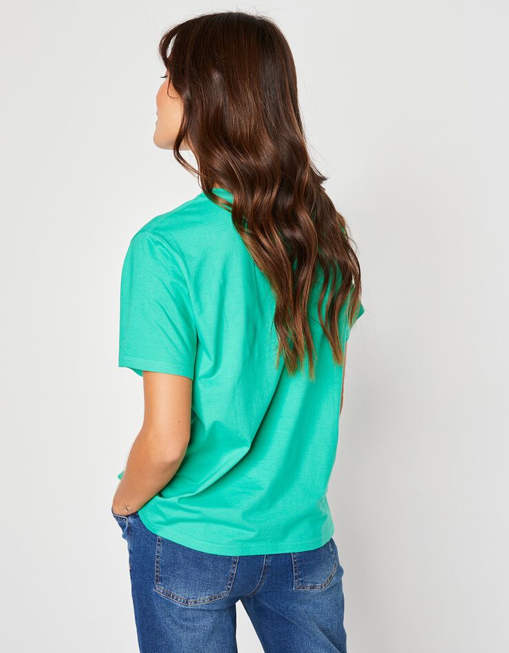 Tee-shirt "loose" en coton, uni (vert)