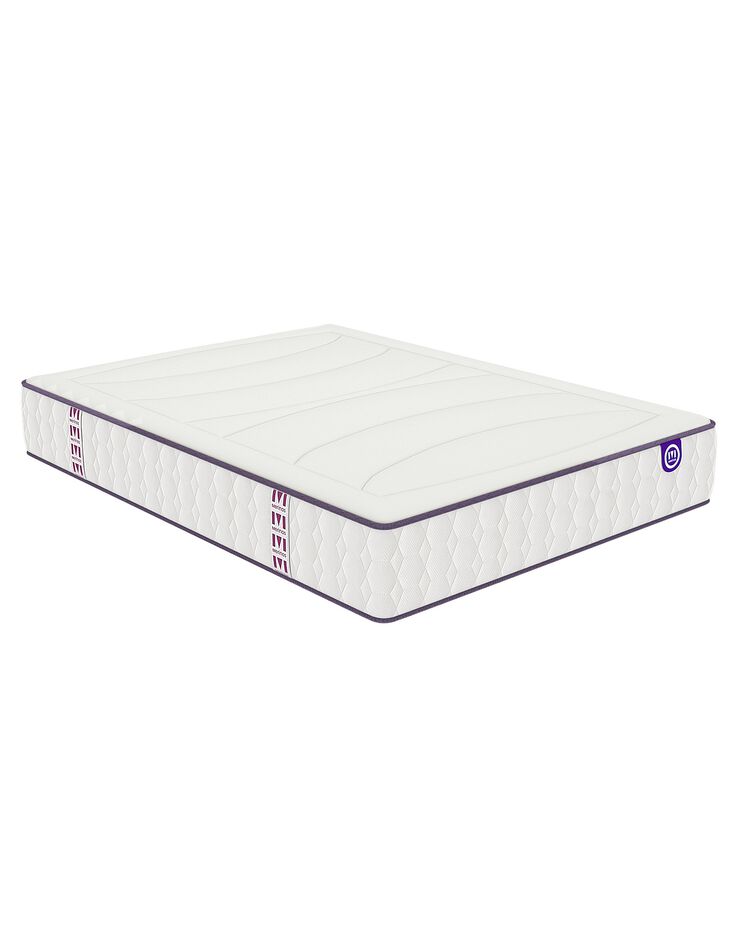 Matelas 560 ressorts + mémoire de forme Mérinos 26 cm confort moelleux (blanc)