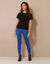 Legging bas de jambe zippé, taille élastiquée (bleu dur) Legging bas de jambe zippé, taille élastiquée (bleu dur)