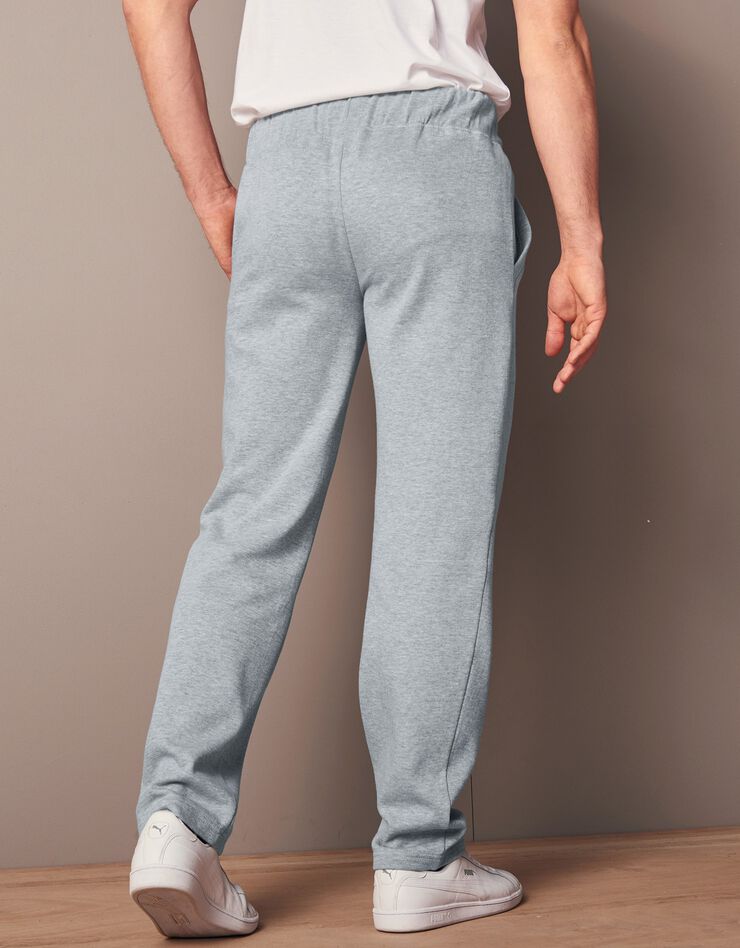 Pantalon jogging molleton bas droits (gris chiné) Pantalon jogging molleton bas droits (gris chiné)