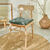Galette de chaise carr&eacute;e unie coton bachette - lot de 2 (eucalyptus)