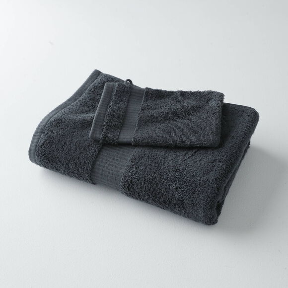 Collection serviettes de bain unies 640g/m2 confort prestige (carbone)