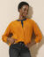 Gilet maille effet rayures (safran)