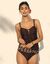 Haut de tankini Aduana imprimé, brassière intégrée  (chocolat)