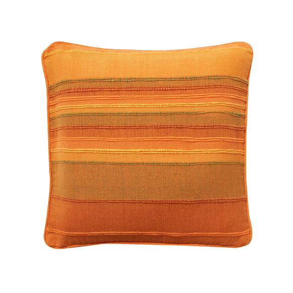 Housse coussin multicolore coton tissage artisanal - lot de 2 (orange)