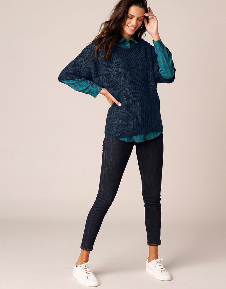 Pull poncho manches coudes (marine) Pull poncho manches coudes (marine)
