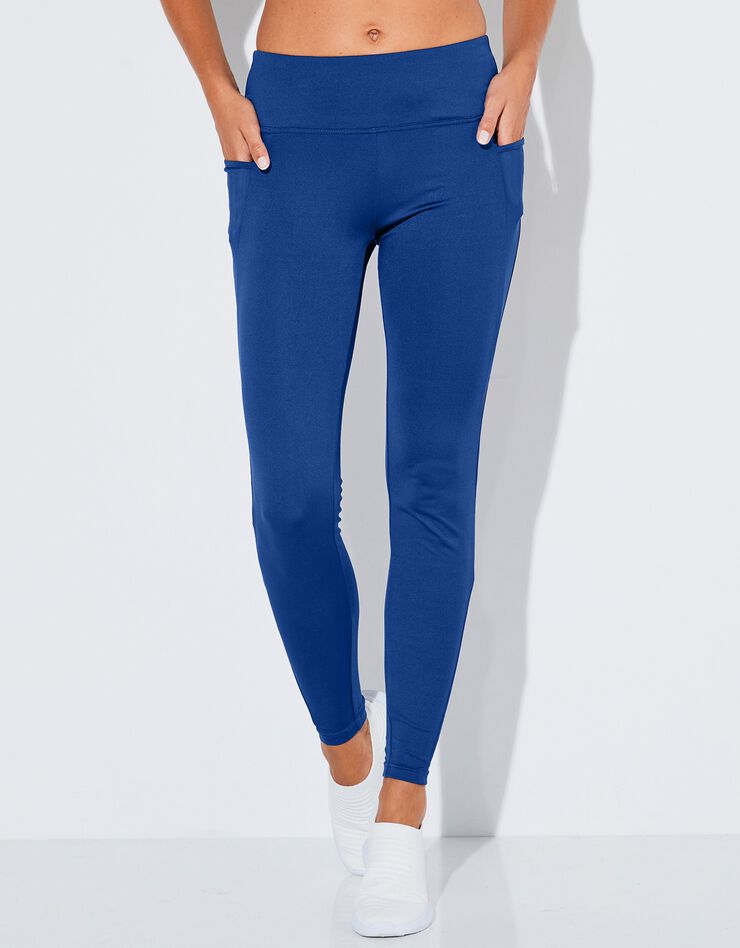 Legging taille haute avec empiècements résille (bleu)