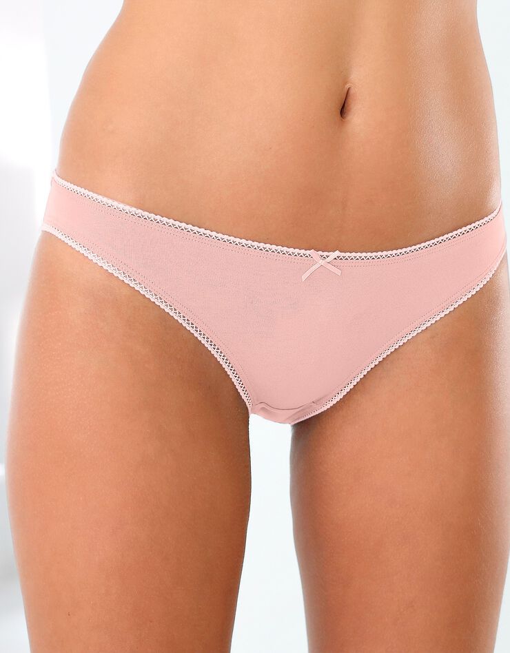 Slip coton imprimé motifs « bouquets » assortis – Lot de 4 (beige / corail) Slip coton imprimé motifs « bouquets » assortis – Lot de 4 (beige / corail)