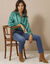 Chemise volume ample unie, satin (vert)