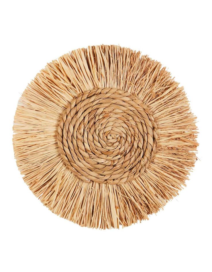 Déco murale ronde en fibres végétales - GM (naturel)