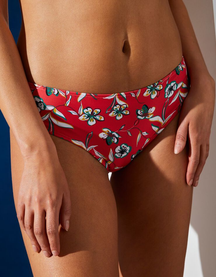 Culotte de bain forme midi imprimée Katira (grenadine)